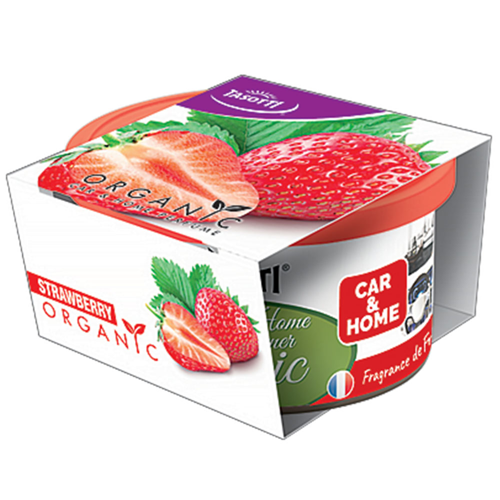 Ароматизатор для авто консерва "Organic" Strawberry (Полуниця) 42г Tasotti