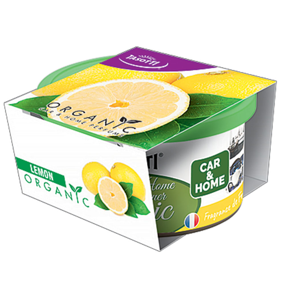Ароматизатор для авто консерва "Organic" Lemon (Лимон) 42г Tasotti