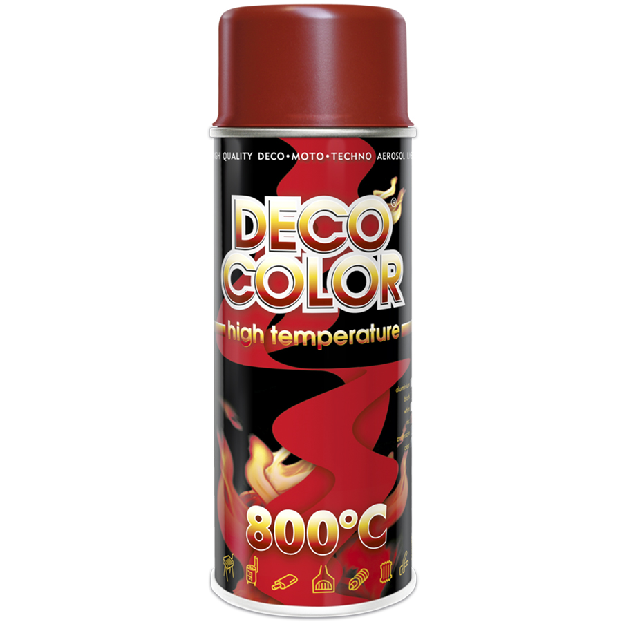 Deco Сolor  Фарба аерозольна Deco color термостійка 300*C 400 мл Червоний