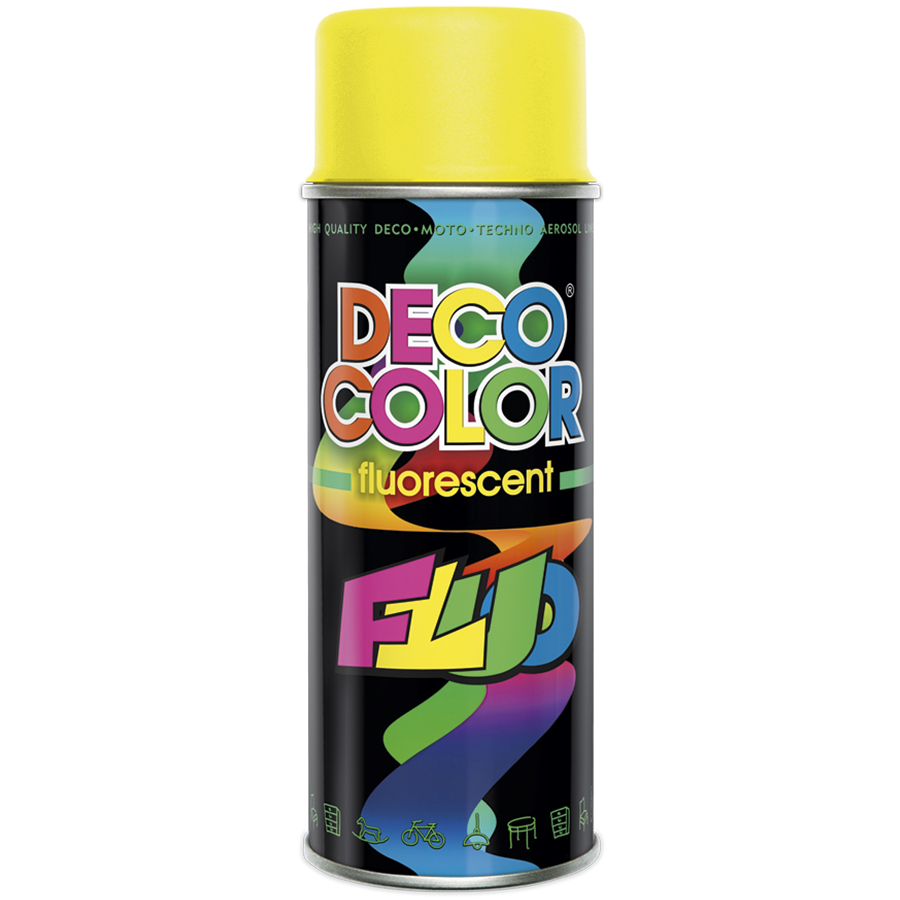 Deco Сolor  Фарба аерозольна Deco color флуоресцентна 400 мл Жовтий