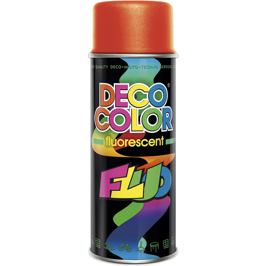 Deco Сolor  Фарба аерозольна Deco color флуоресцентна 400 мл Помаранчевий - РОЗПРОДАЖ