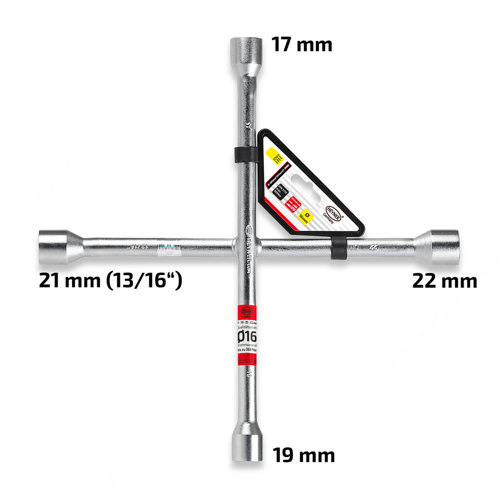 Ключ балонний   Премиум ключ балонный, крестообразный "X-WheelWrench PRO" Heyner, 17/19/22mm, 13/16''