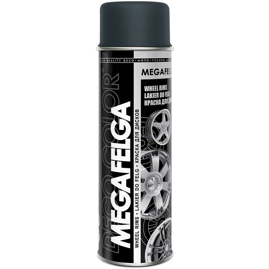 Deco Сolor  Фарба аерозольна для дисків Deco color акрилова Megafelga 500 мл антрацит сатин (мат)