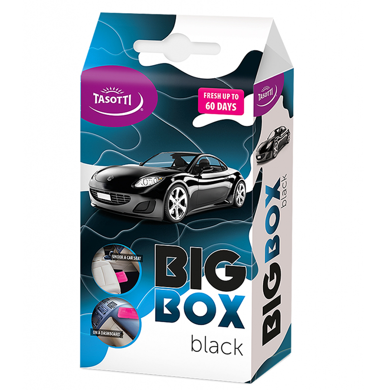Ароматизатор для авто під сидіння "Big box" Black (Чорний) 58г Tasotti