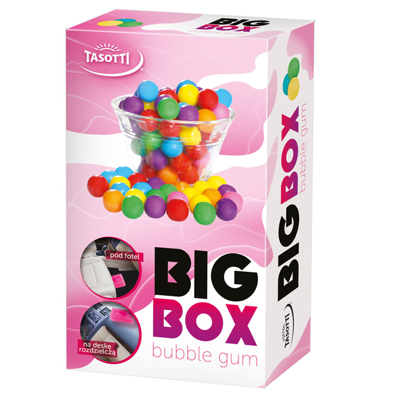 Ароматизатор для авто під сидіння "Big box" Bubble Gum (Жувальна гумка) 58г Tasotti