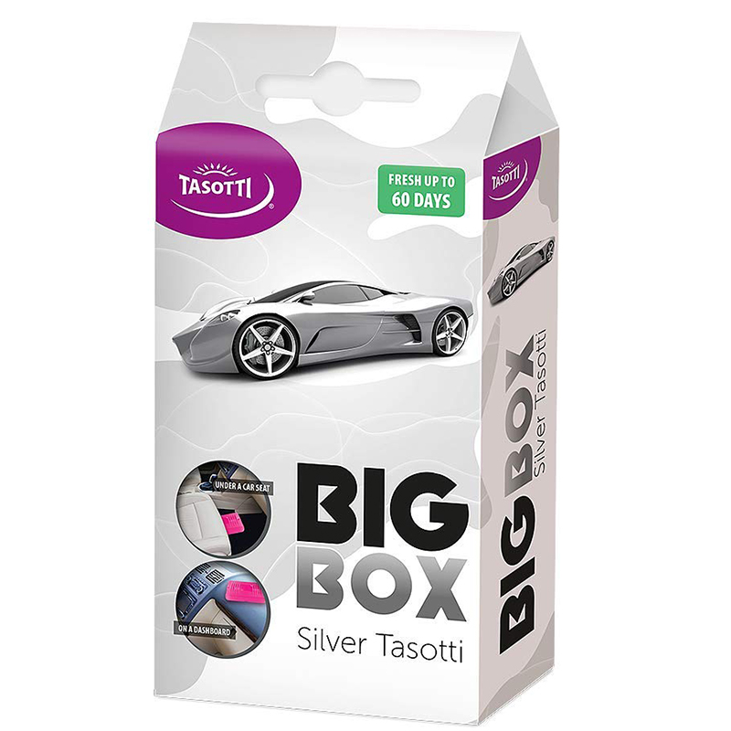 Ароматизатор для авто під сидіння "Big box" Silver (Срібло) 58г Tasotti