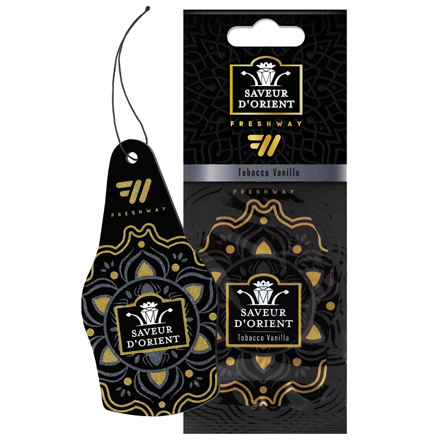 Ароматизатор для авто листочок "Saveur D'Orient" Tobacco Vanilla FreshWay