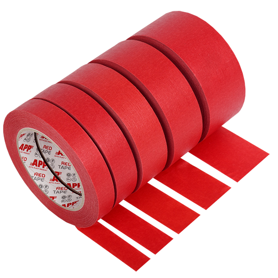 APP  Скотч малярний APP Red Tape 18mm*45м 110°C, червоний, водонепроникний (8 шт)