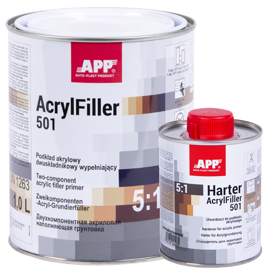 APP  Грунт акриловий APP 2K HS Acrylfiller 5:1 з затв., чорний 1l+0.2l