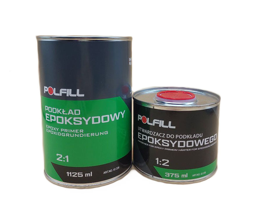 Polfill  Грунт епоксидний Polfill 2:1 "мокрий по мокрому" 0.750l + затверд.375ml, сірий