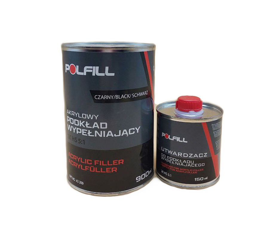 Polfill  Грунт акриловий Polfill 5:1 HS 0.75l чорний+зат.0,15l