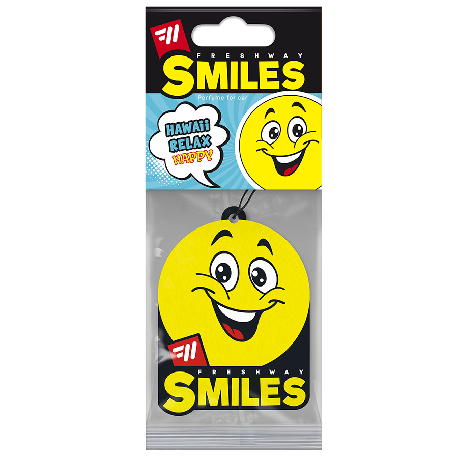 Ароматизатор для авто листочок "Smiles Dry" Hawaii Relax (Відпочинок на Гаваях) FreshWay