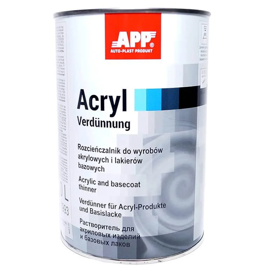 APP  Розчинник APP Acryl Verdunnun норм.1.0l (для акрилових і базових продуктів)  - ТОП ЦІНА, до 07.28