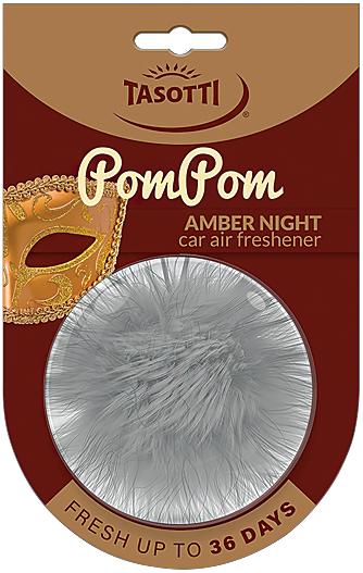 Ароматизатор для авто кульки "POM POM" Amber Night (Бурштинова ніч) Tasotti