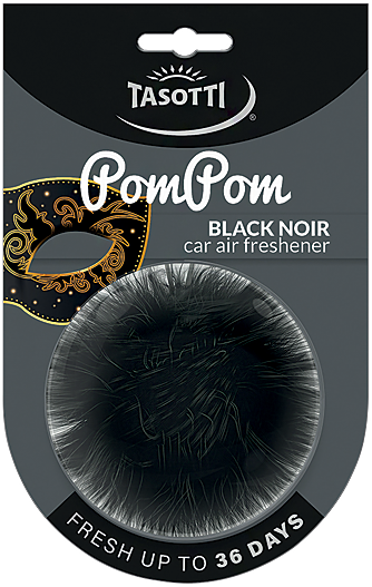Ароматизатор для авто кульки "POM POM" Black Noir (Чорний Нуар) Tasotti