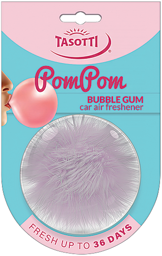 Ароматизатор для авто кульки "POM POM" Bubble Gum (Жувальна гумка) Tasotti