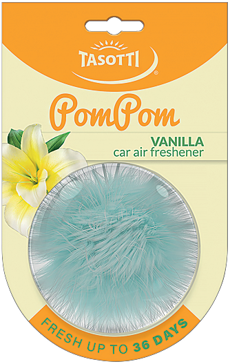 Ароматизатор для авто кульки "POM POM" Vanilla (Ваніль) Tasotti