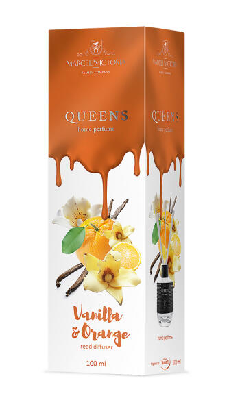 Аромадифузор для дому "Queens White" Vanilla & Orange (Ваніль та апельсин) 100мл Marcela&Victoria