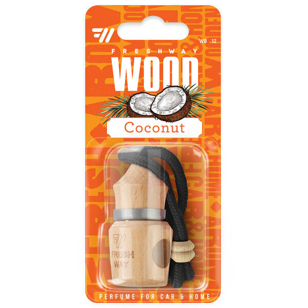 Ароматизатор для авто пробка "Wood Blister" Coconut (Кокос) 5мл FreshWay