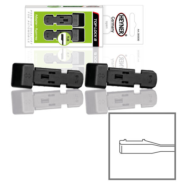 Адаптери для щіток склоочисника HEYNER Top Lock B, 2 шт., арт. 300030