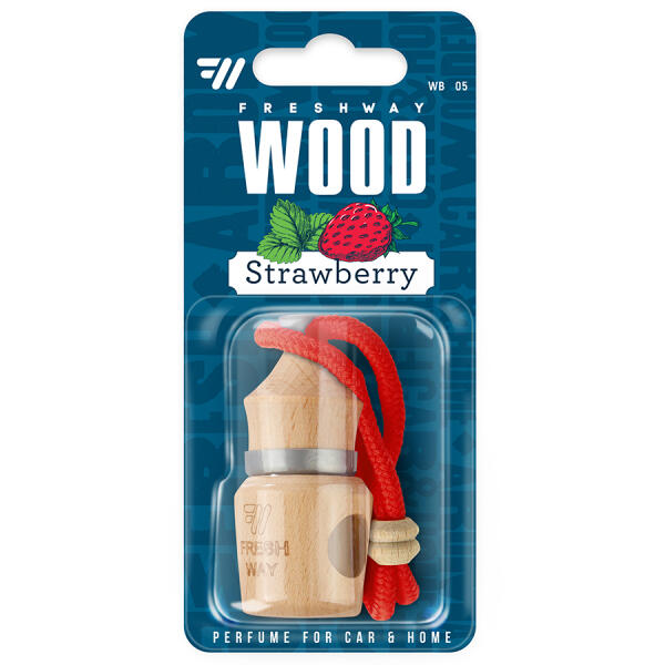 Ароматизатор для авто пробка "Wood Blister" Strawberry (Полуниця) 5мл FreshWay