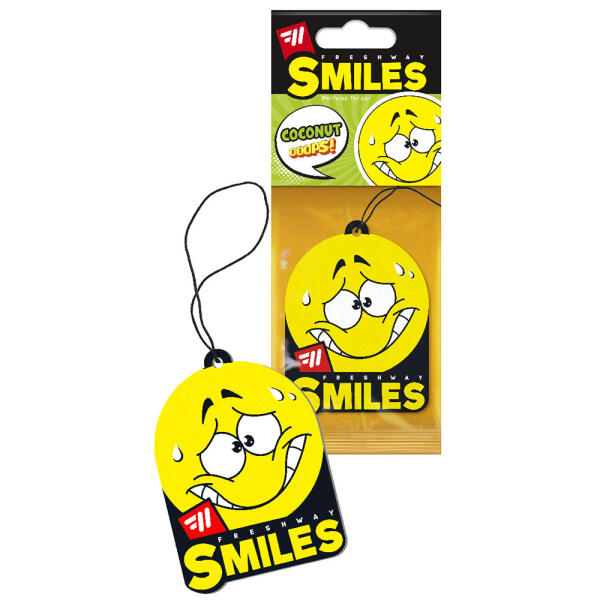 Ароматизатор для авто листочок "Smiles Dry" Coconut (Кокос) FreshWay